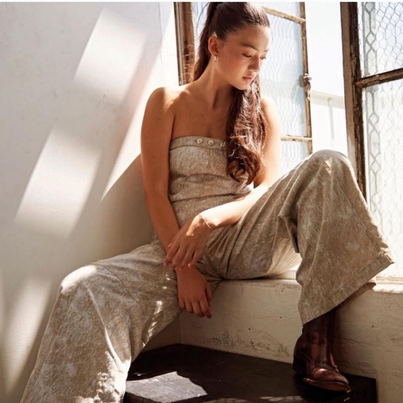 Zara Printed Linen Blend Jumpsuit - Picture 5 of 13